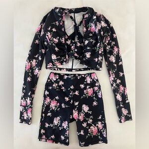 Love Shack Fancy Black Floral Athleisure Set 🌸